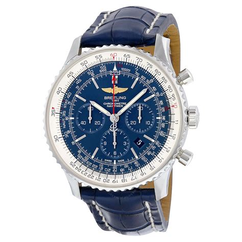 breitling navitimer blue dial leather|Breitling Navitimer gold price.